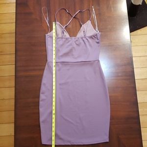 Fitted mini dress with vneck